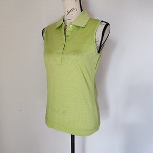 NWT BUGATCHI UOMO Golf Polo Sleeveless Shirt Egyptian Cotton Green